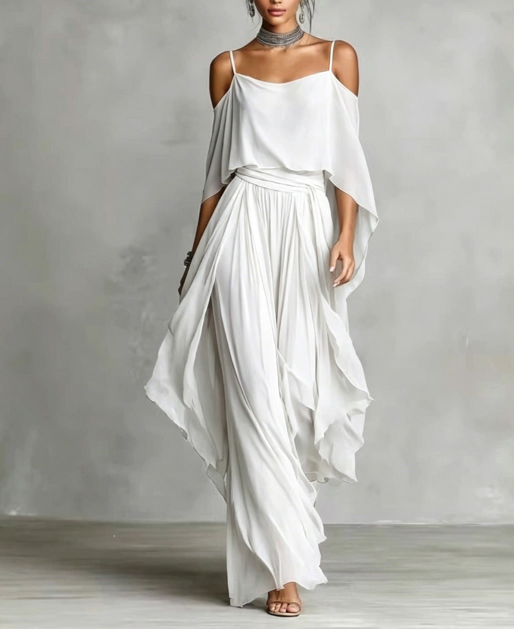 Renata | Grey Flowy Two-Piece Set