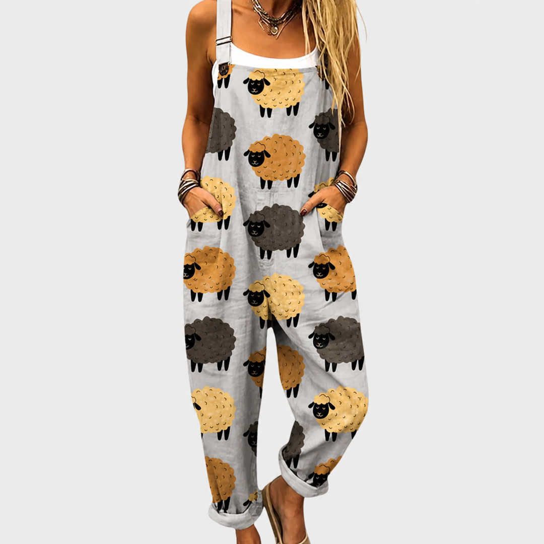 Comfortable Printed Overalls