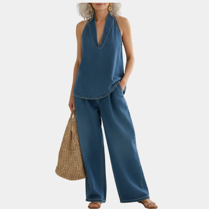 Ivy | Soft Washed Vintage-Look Denim Matching Set
