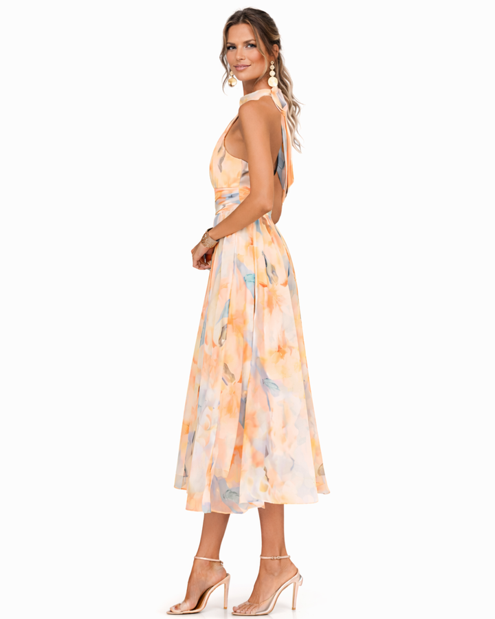 Luciana™ Watercolor Halter Maxi Dress