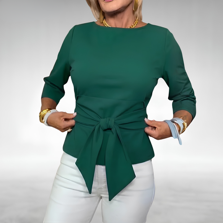 Avril™ Elegant Tie-Waist Blouse