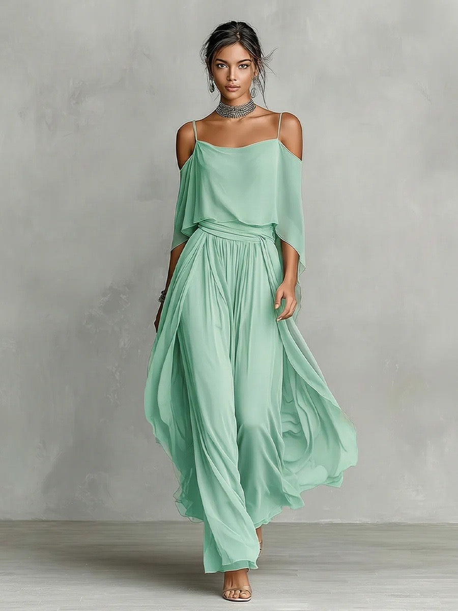 Renata | Grey Flowy Two-Piece Set