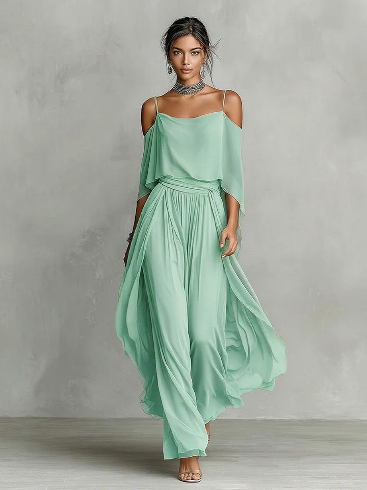 Renata | Grey Flowy Two-Piece Set