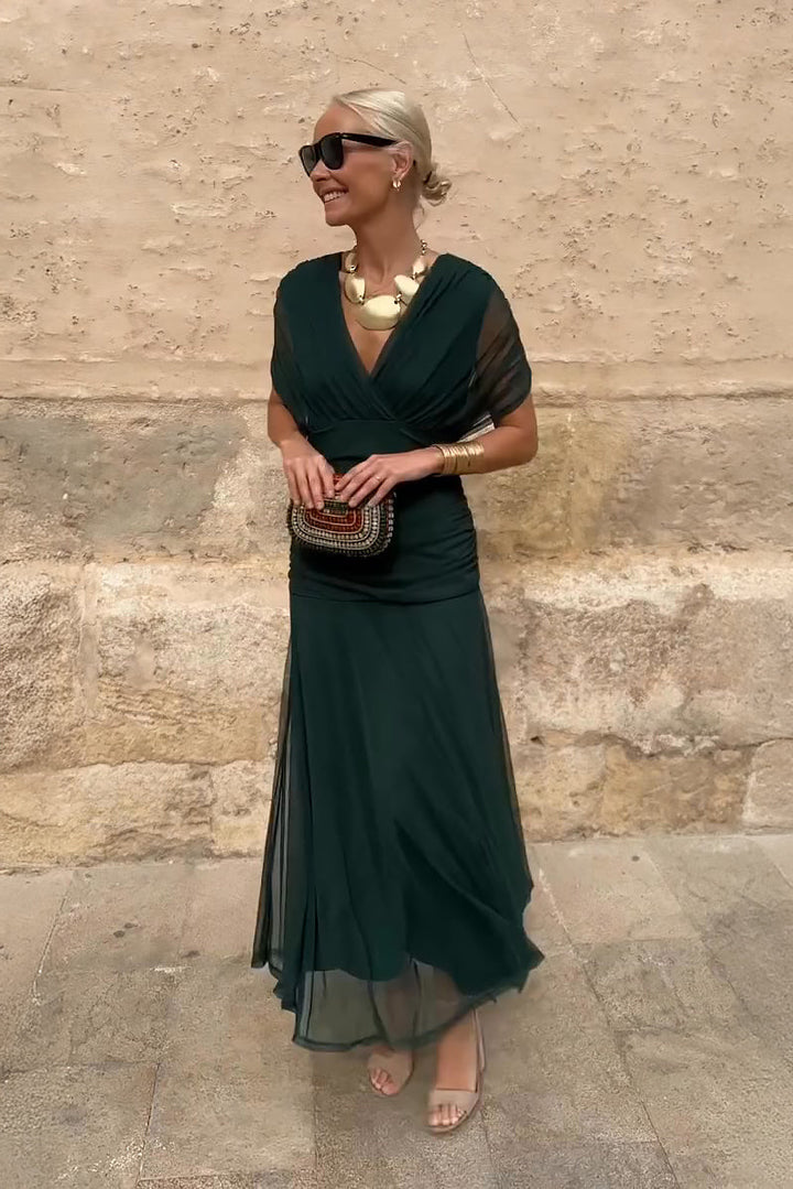 Emelia™ Elegant V-Neck Maxi Dress