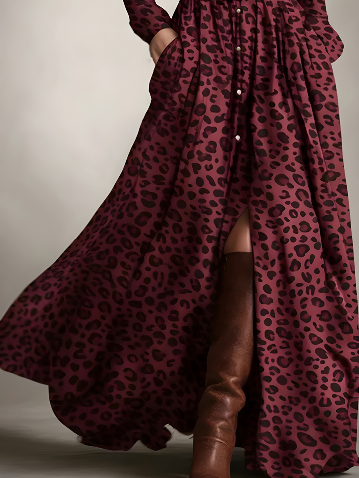 Elara™ Plaid Button-Front Maxi Dress