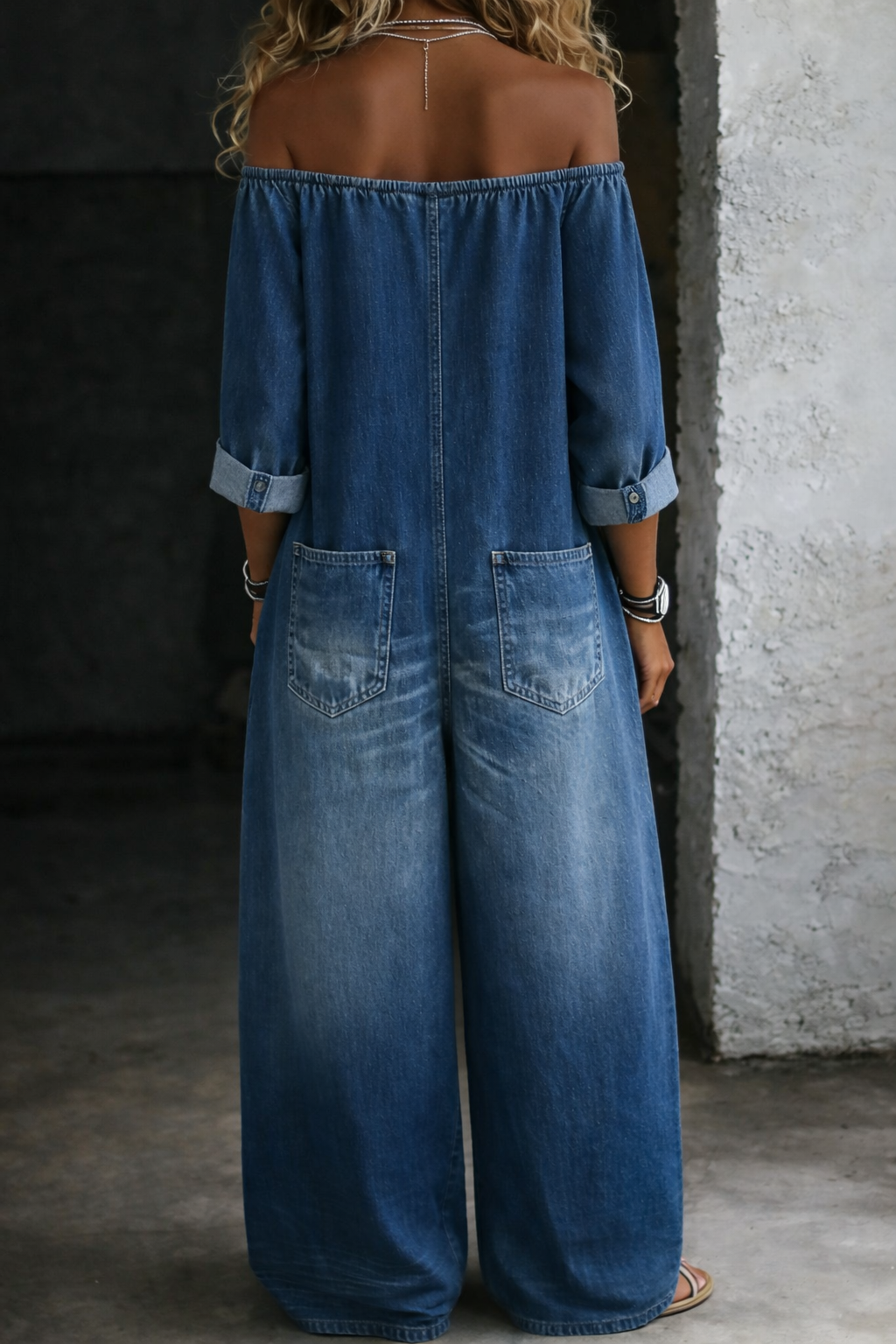Elena | Off-the-Shoulder Long-Sleeve Jumpsuit