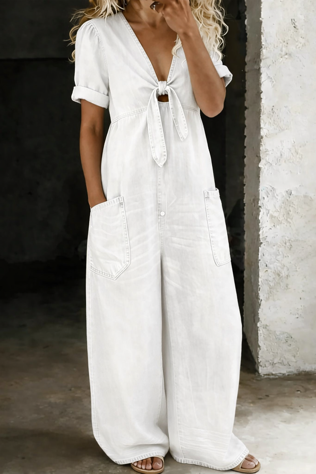 Maya | Short-Sleeve V-Neck Playsuit