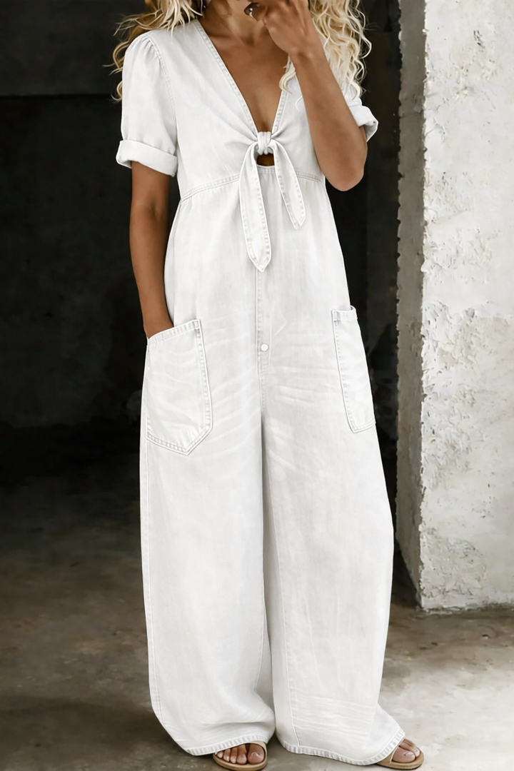 Maya | Short-Sleeve V-Neck Playsuit