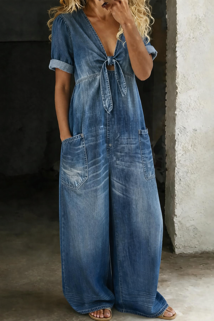 Maya | Short-Sleeve V-Neck Playsuit