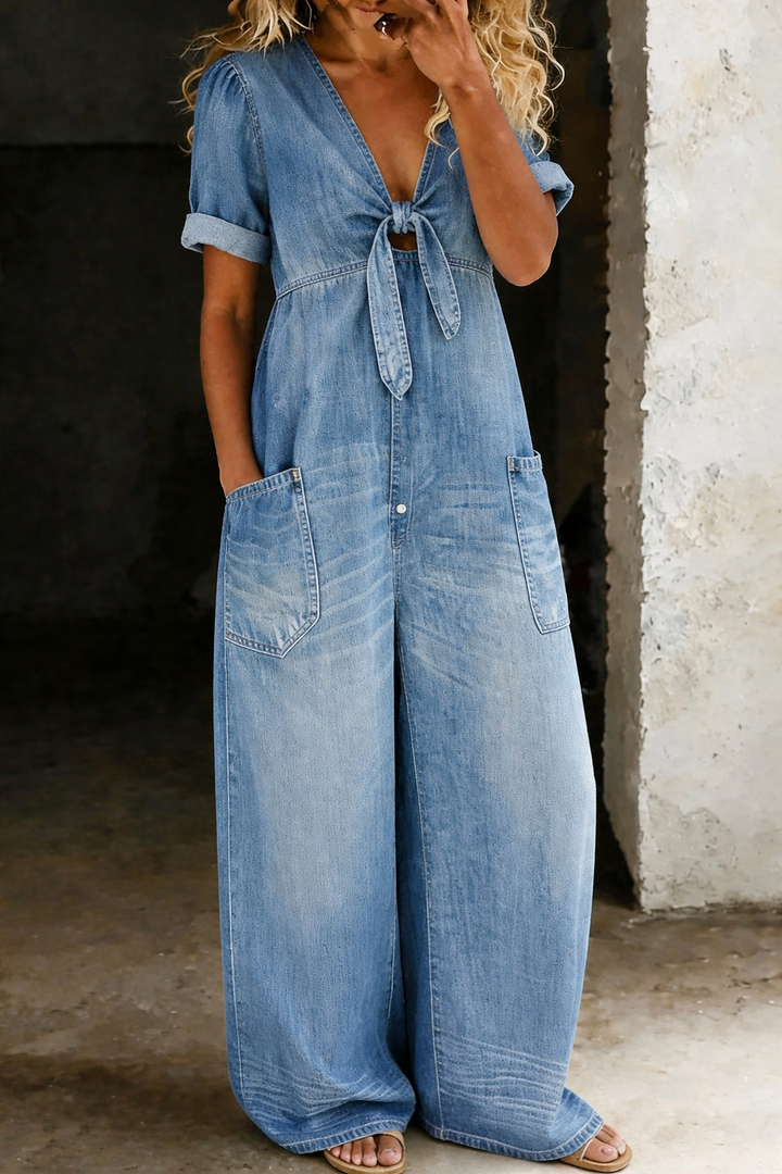 Maya | Short-Sleeve V-Neck Playsuit