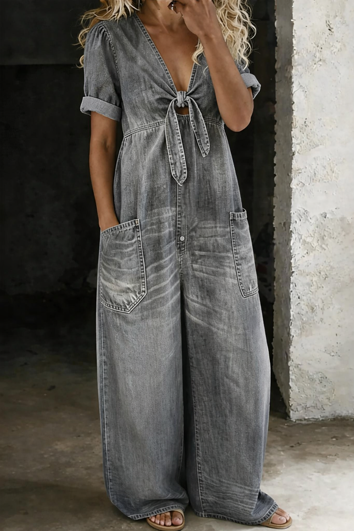 Maya | Short-Sleeve V-Neck Playsuit