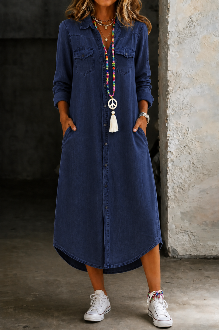 Andi | Casual Elegant Long Denim Shirt Dress