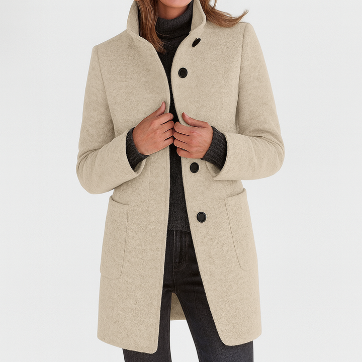 Adele™ High Collar Wool Blend Jacket