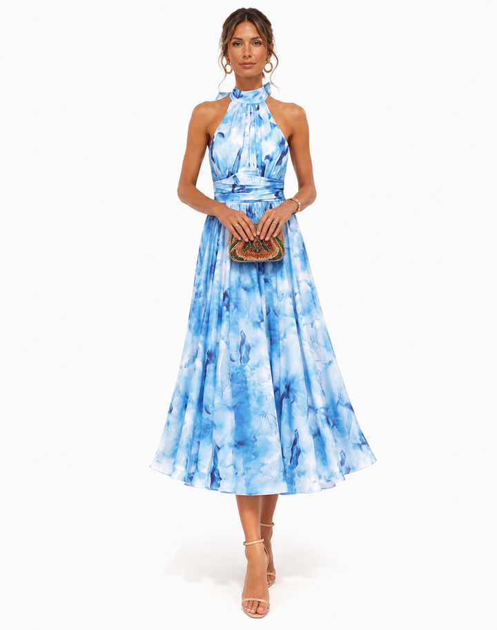Luciana™ Watercolor Halter Maxi Dress