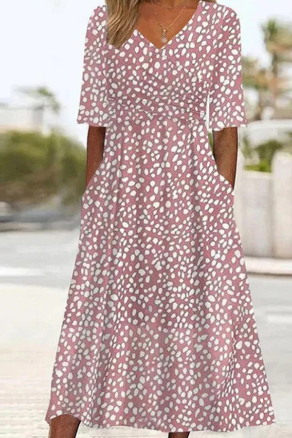Romy Tummy-Skimming Spot Midi Dress - image 1