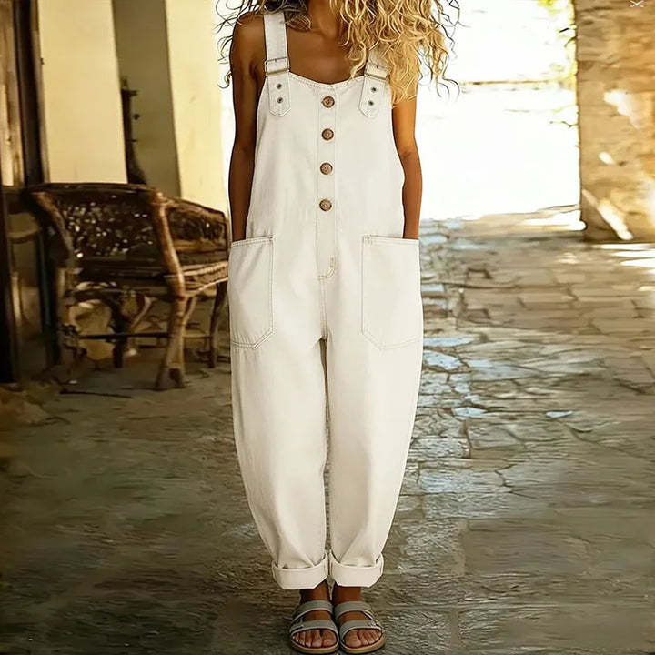 Mae | Vintage Cotton Denim Overalls with Adjustable Straps