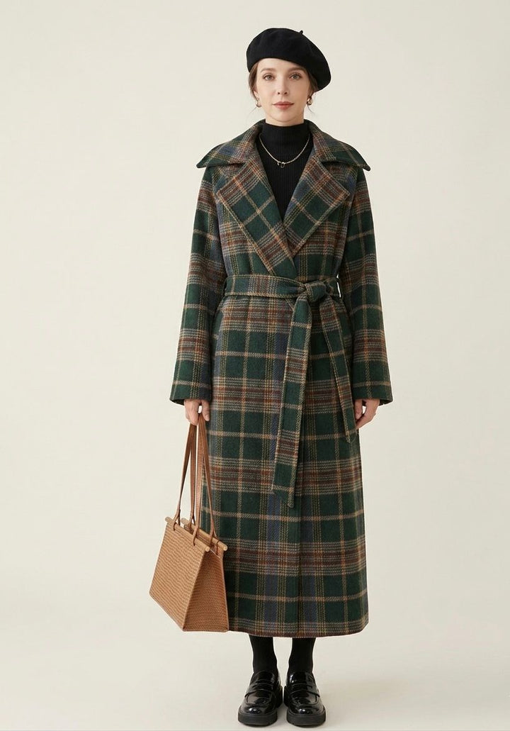 Ivy | Forest Green Check Longline Coat  — Final Edit