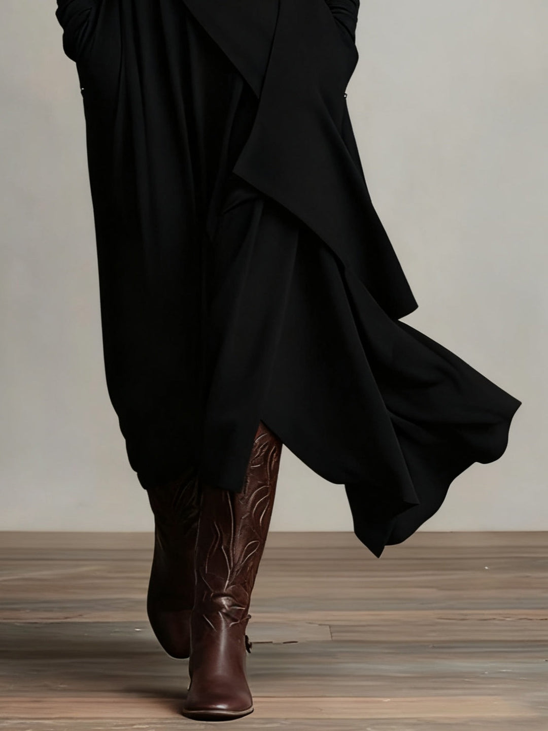 Arielle Vintage Asymmetrical Turtleneck Dress