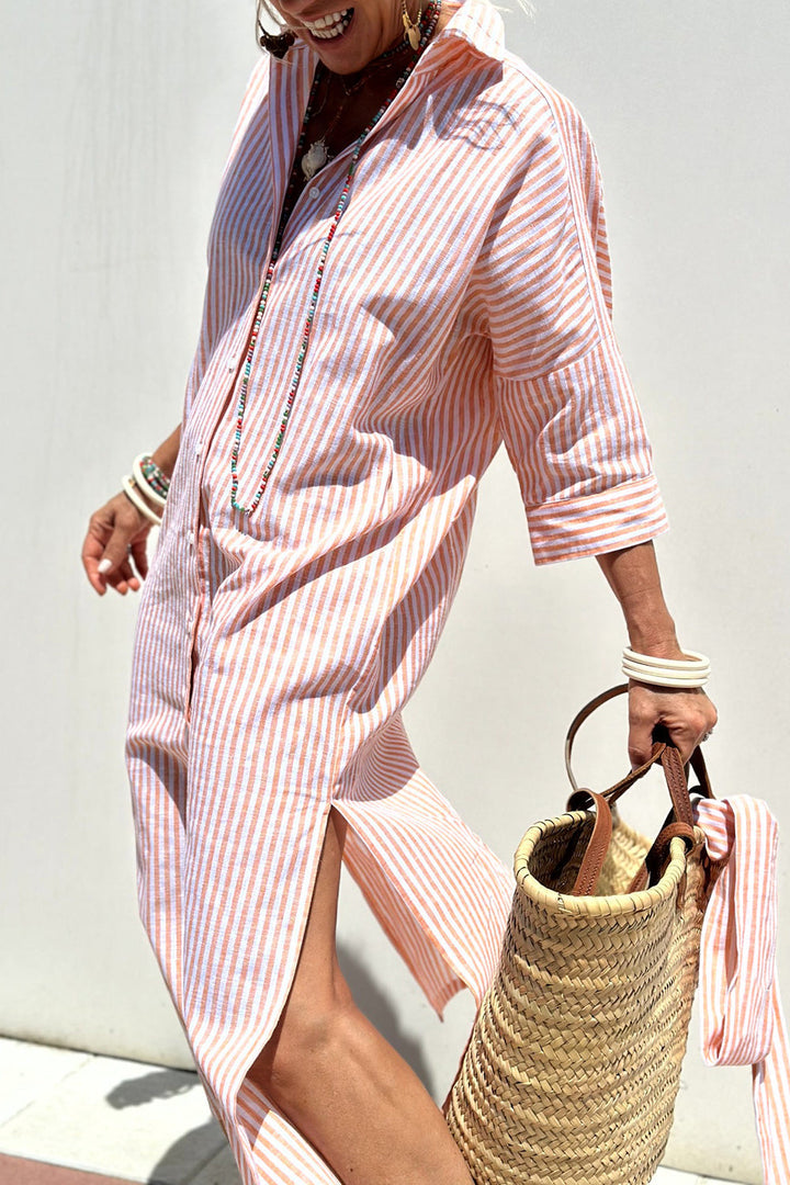 Sophia | Timeless Striped Shirt Dress with Elegant Comfort