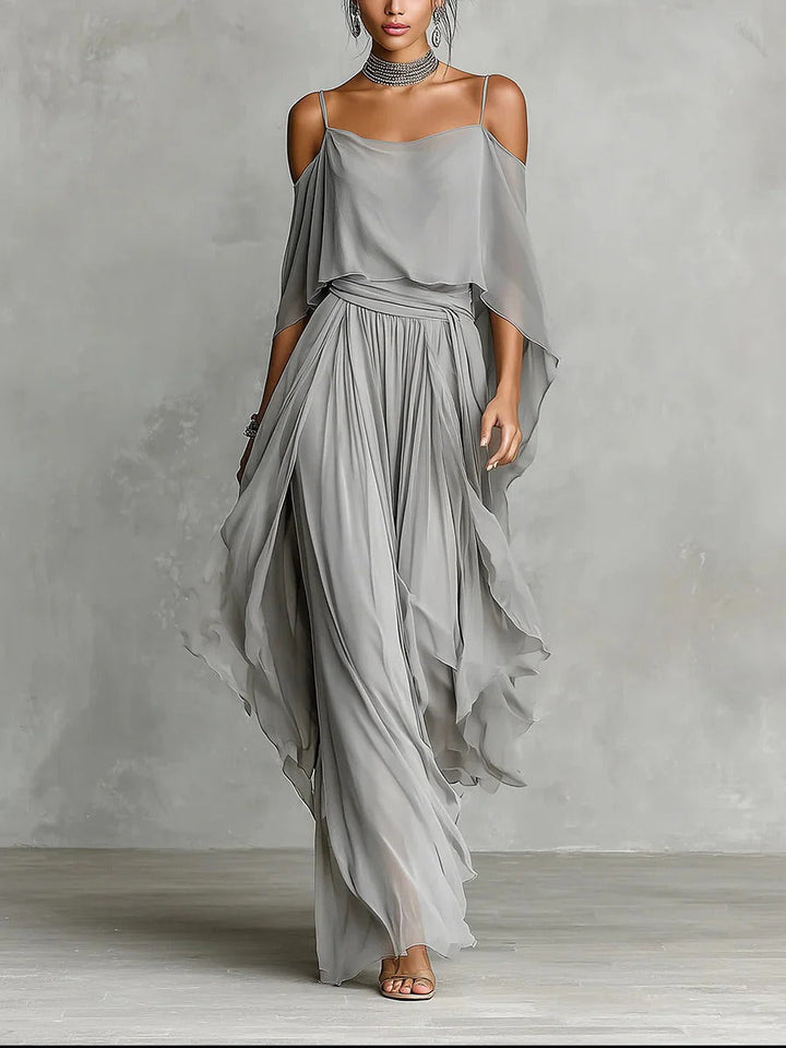 Renata | Grey Flowy Two-Piece Set