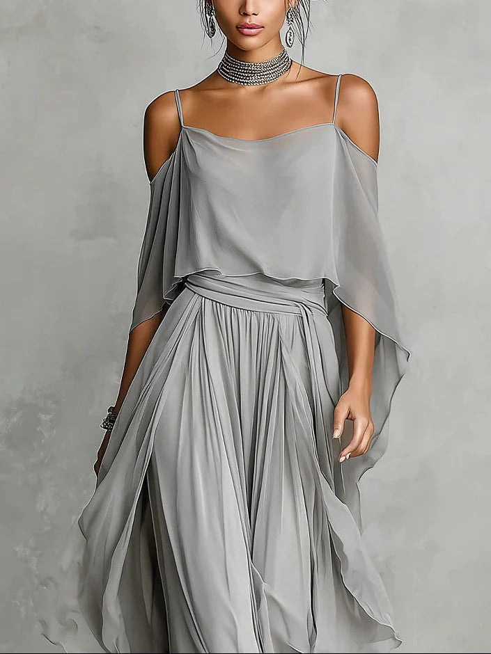 Renata | Grey Flowy Two-Piece Set