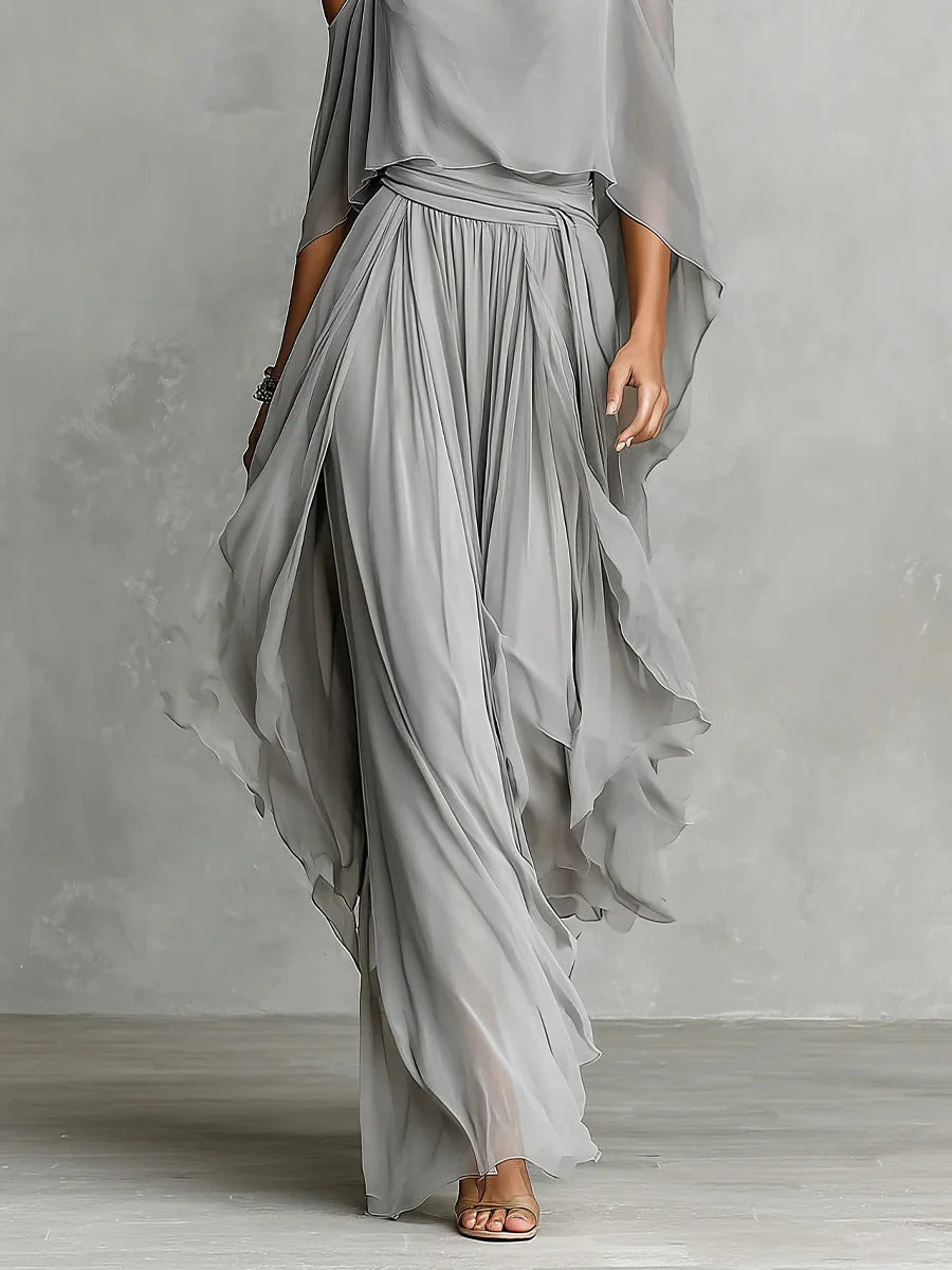 Renata | Grey Flowy Two-Piece Set