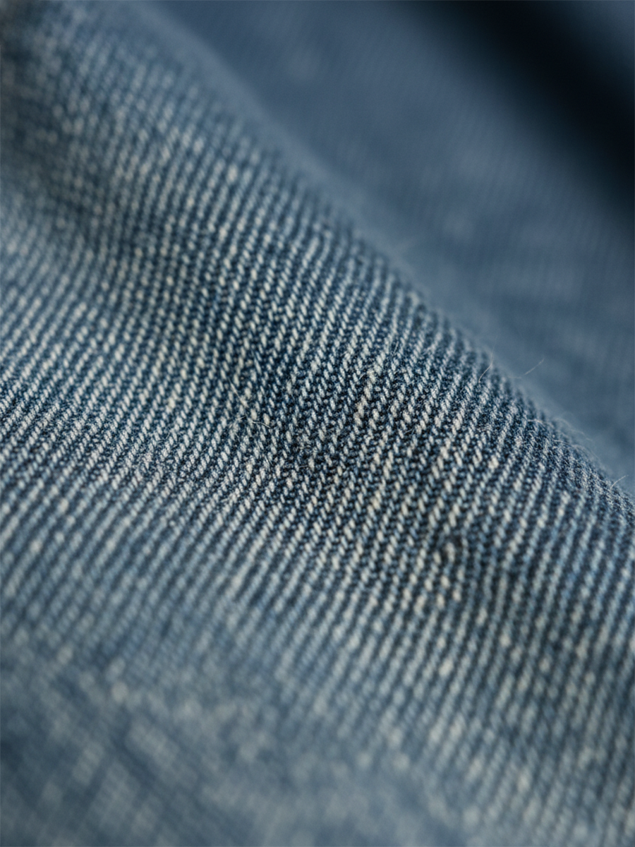 Karen | Long Vintage Washed Denim Dress with a Soft Cotton Feel