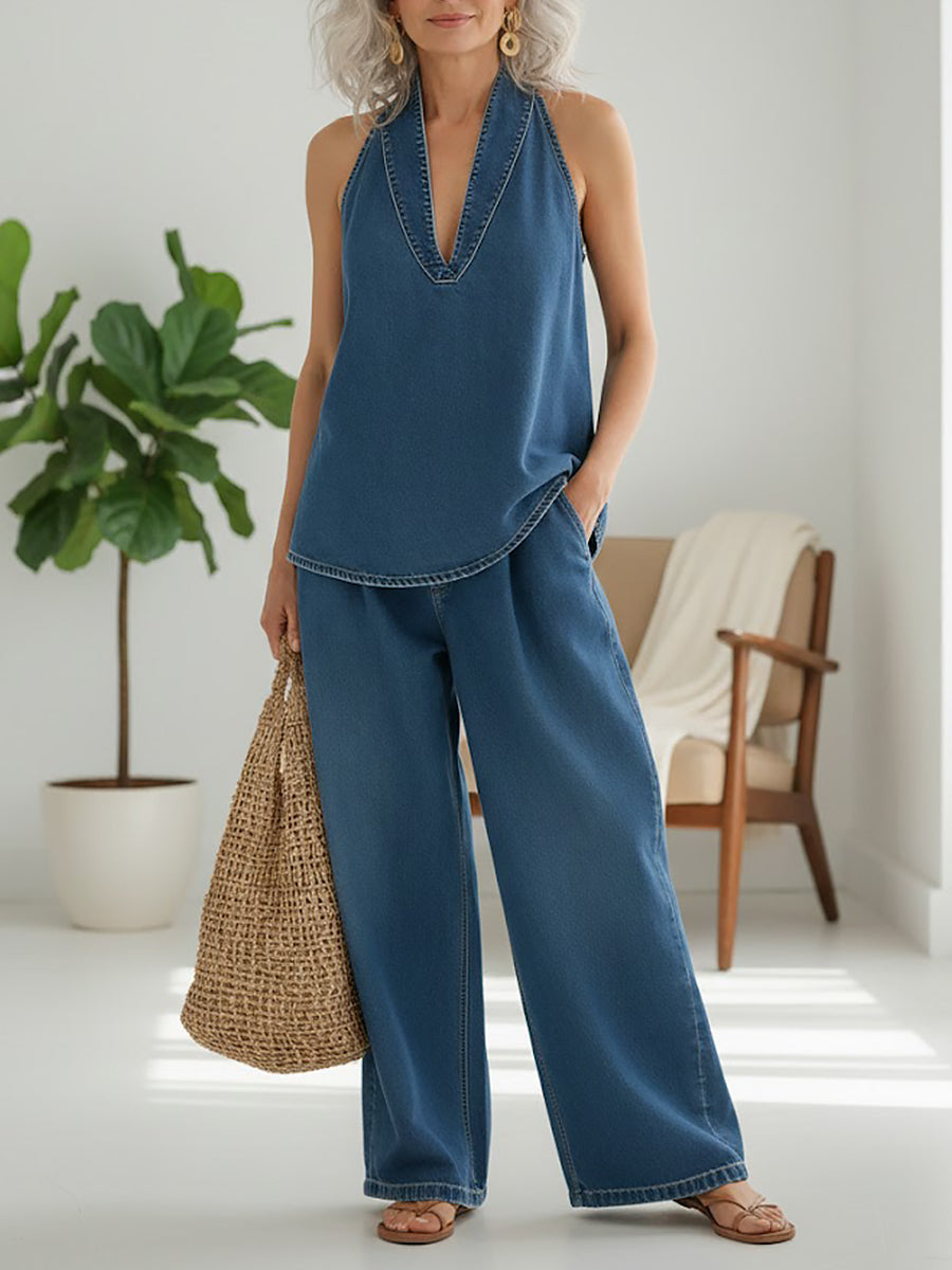 Ivy | Soft Washed Vintage-Look Denim Matching Set