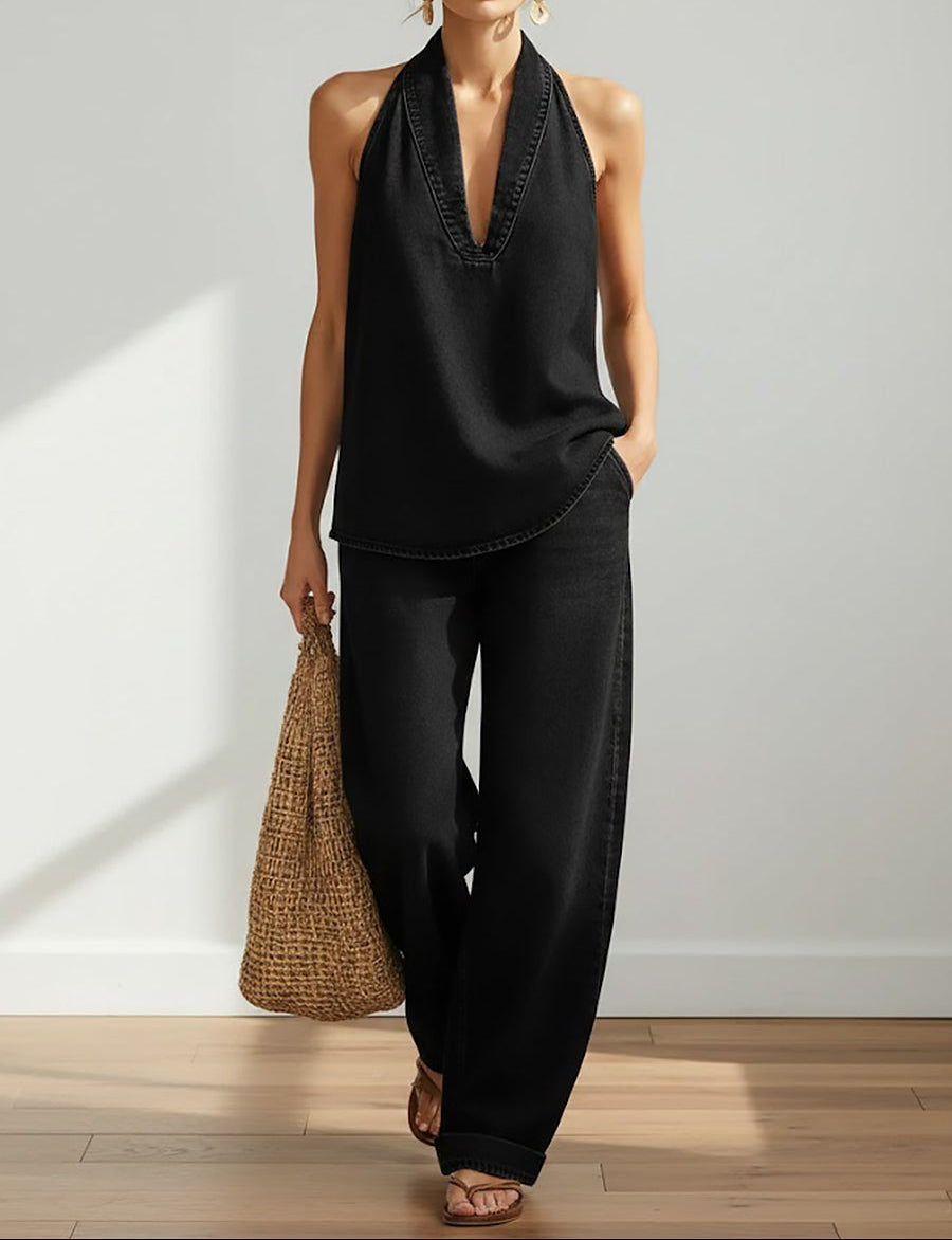 Ivy | Soft Washed Vintage-Look Denim Matching Set