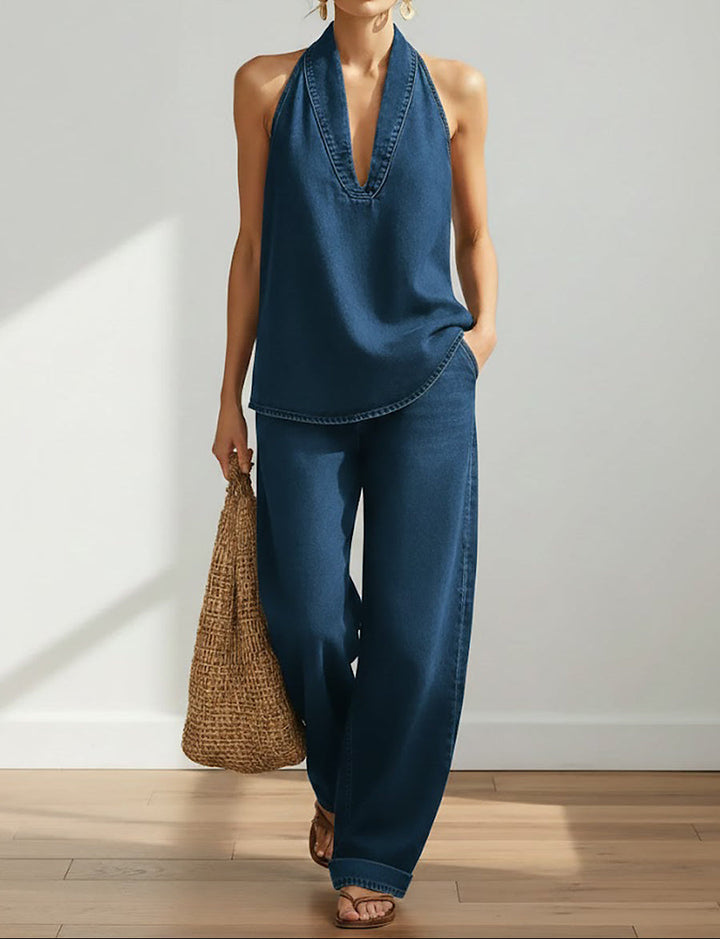 Ivy | Soft Washed Vintage-Look Denim Matching Set
