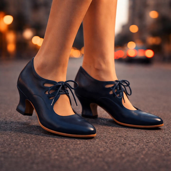 Talia™ Elegant Leather Lace Heels