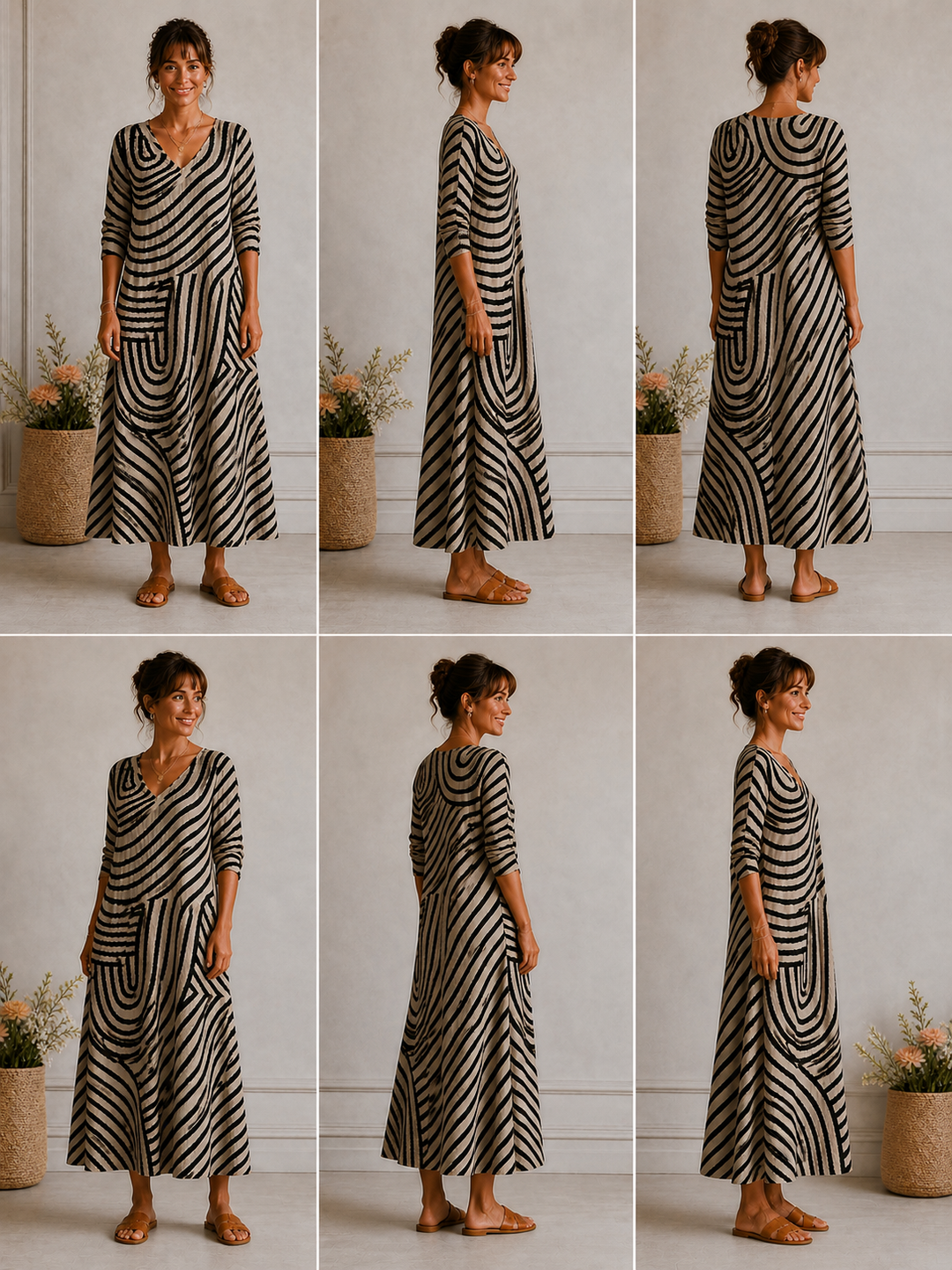 Grace Tummy-Skimming Wrap Stripe Dress - image 4