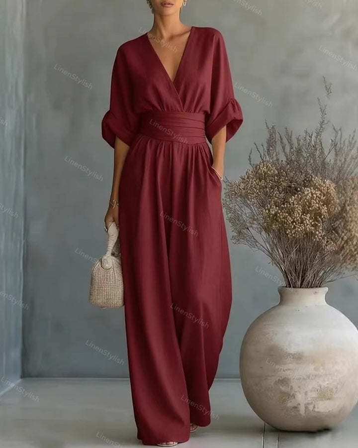 Elira Tummy-Skimming Wrap Waist Jumpsuit - image 1