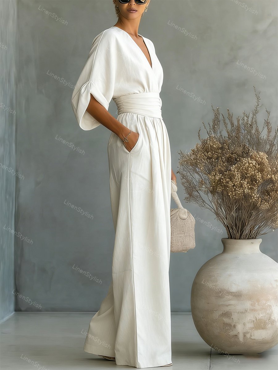 Elira Tummy-Skimming Wrap Waist Jumpsuit - image 5