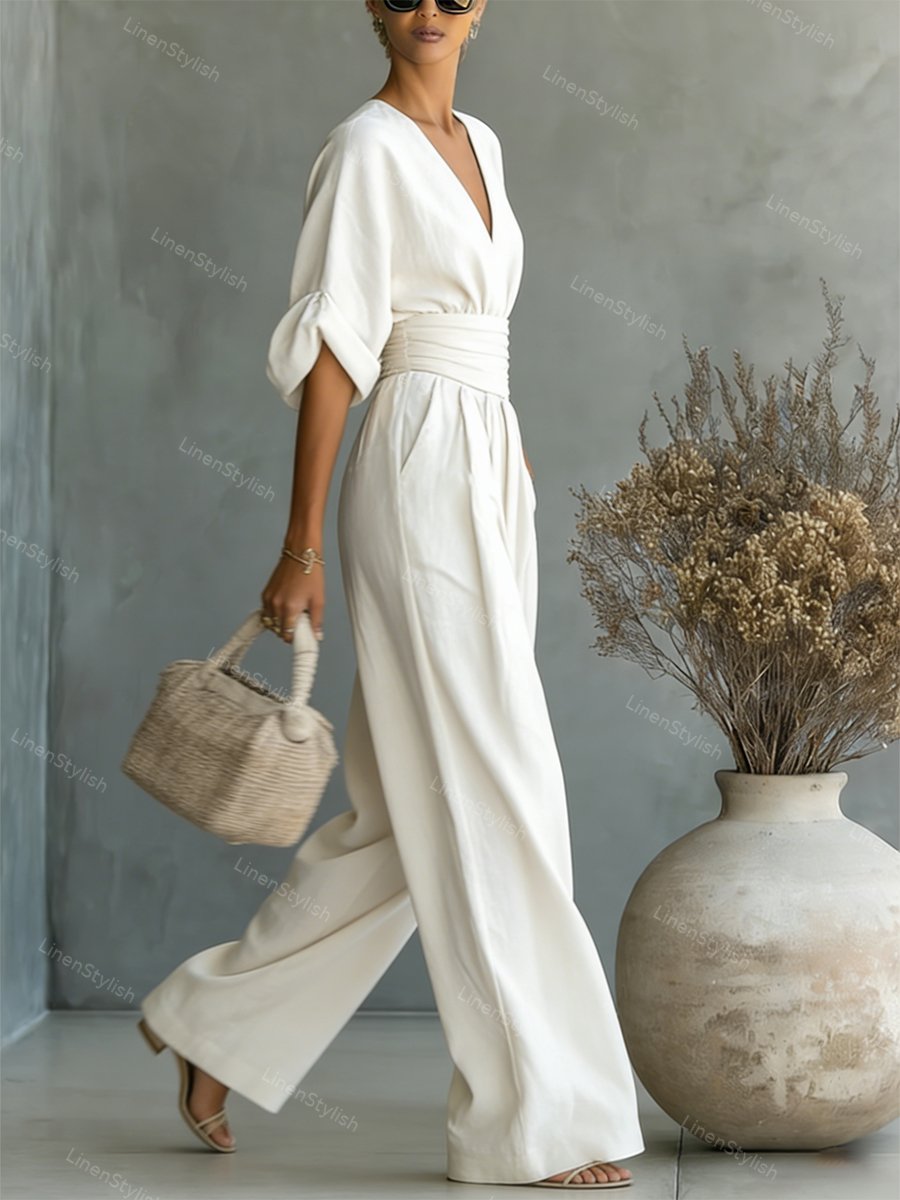 Elira Tummy-Skimming Wrap Waist Jumpsuit - image 3